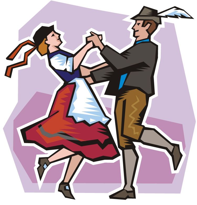 Cartoon polka dancers