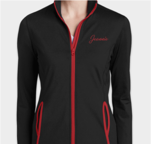 Branded women's jacket, front