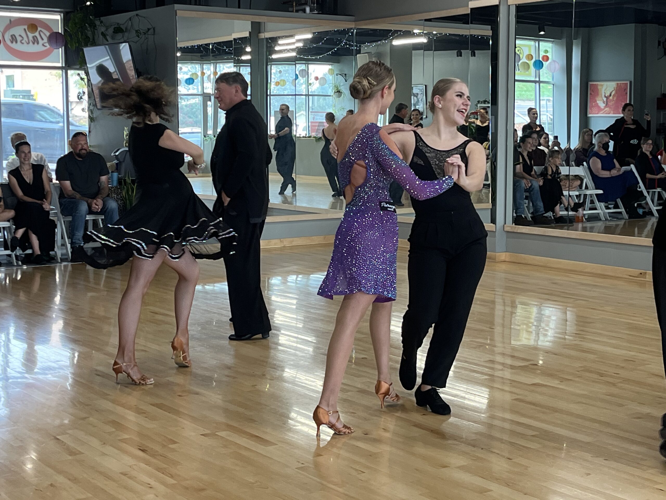 Rae, Scott, Heidi, Anna dancing Chacha